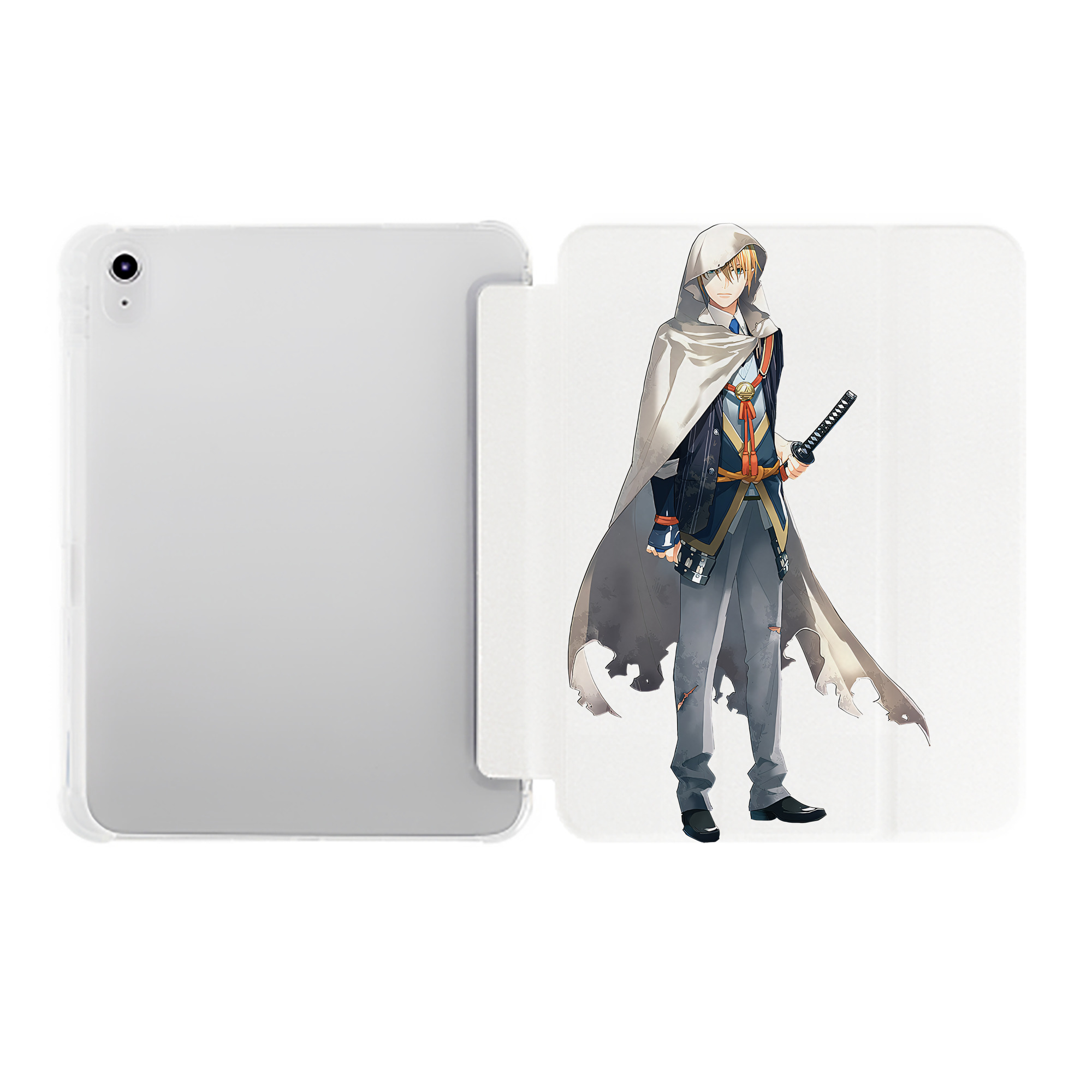 （画像用） 刀剣乱舞 Touken Ranbu IPad ケース ペン収納付き 三つ折りスタンド PUレザー×シリコン 対応機種9.5/10.5/10.9インチ
